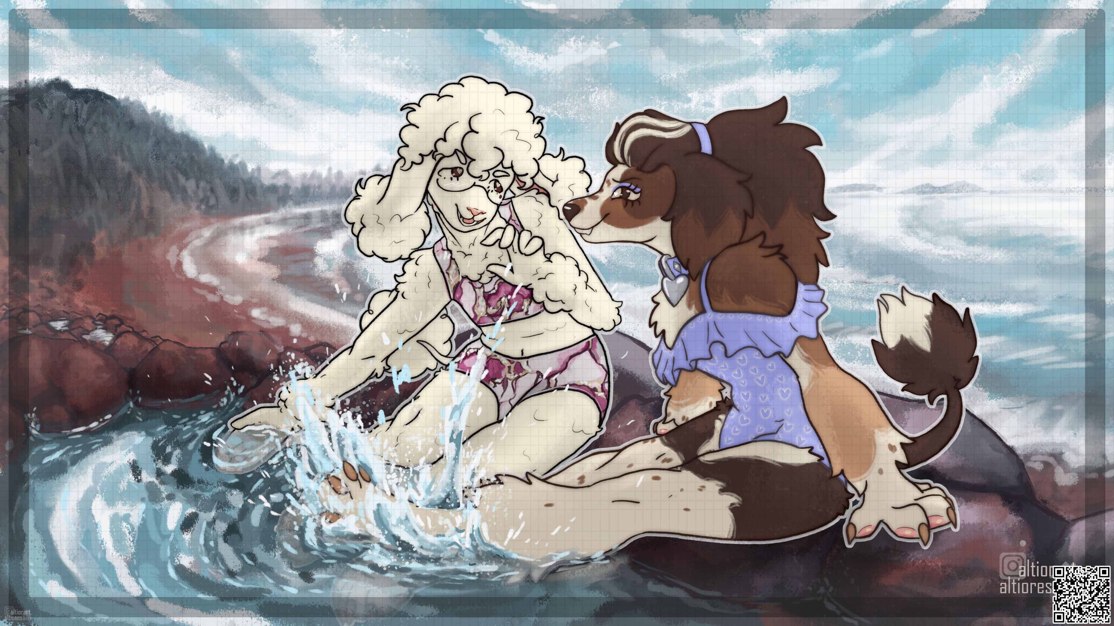 Rendered fullbody artwork of an anthro character with background, multiple, favourite